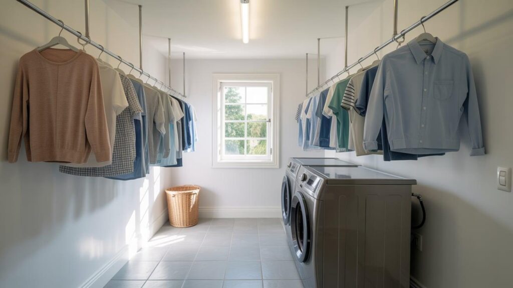 Laundry Room with Hanging Rods