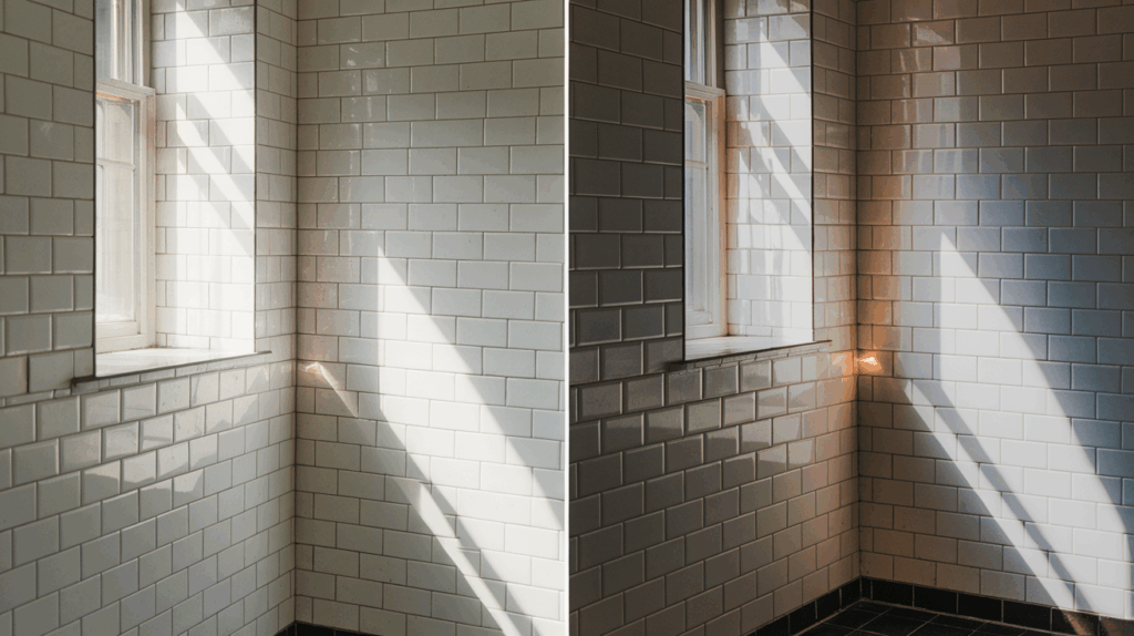 Lighting's Impact on Black Grout Design