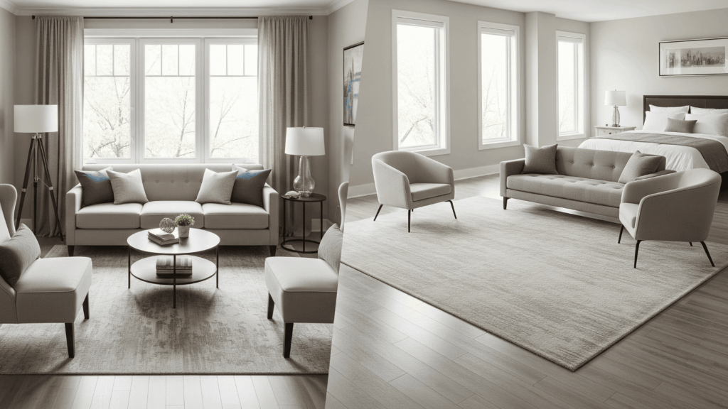 Living Room Layouts with a 6x9 Rug