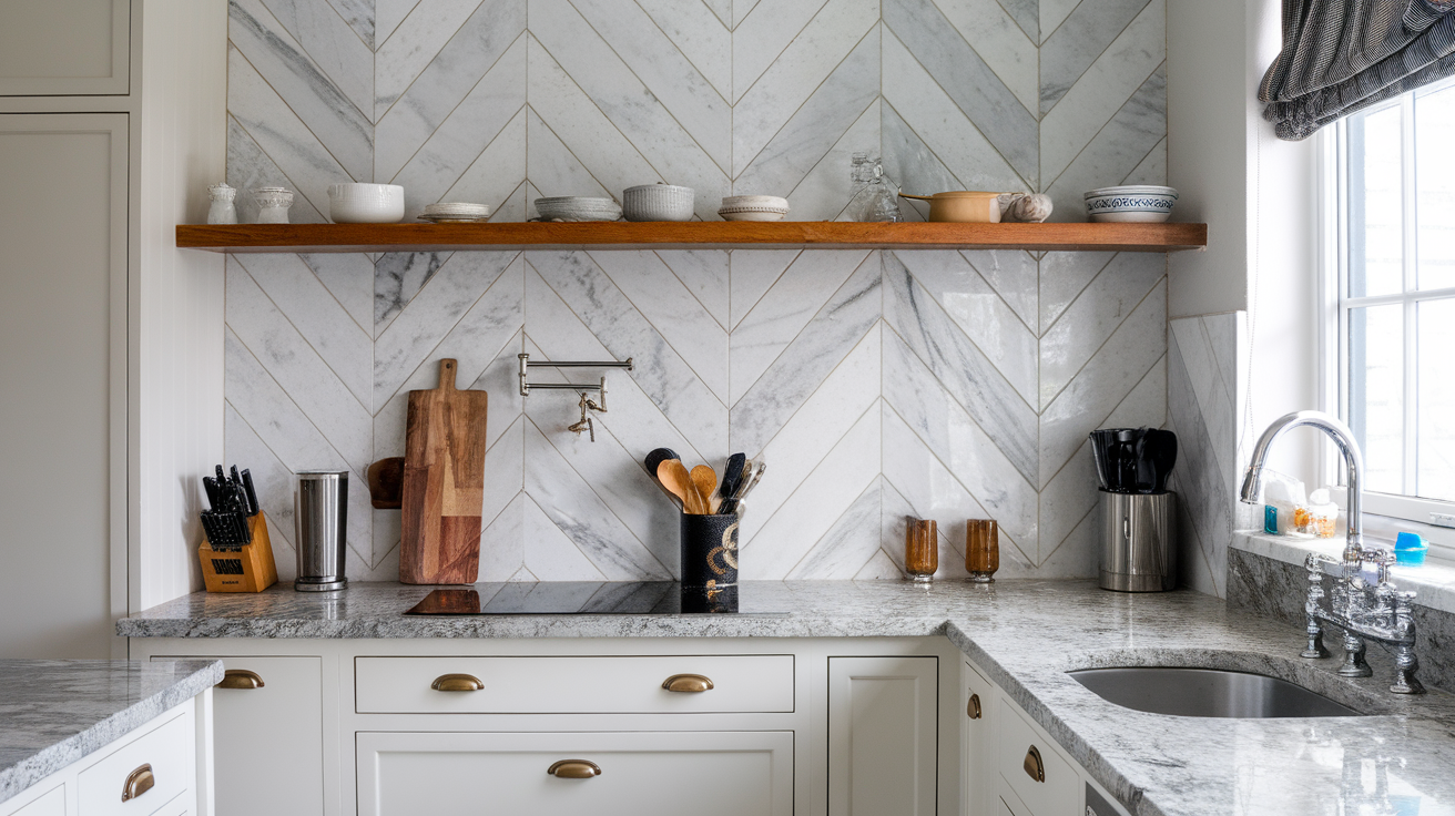 Marble Chevron Tiles