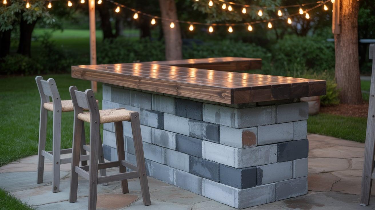 Outdoor Cinder Block Bar