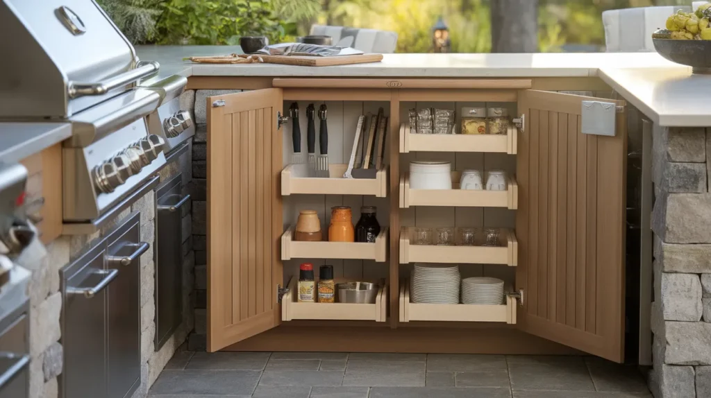 Outdoor Kitchen with Pantry Cabinet