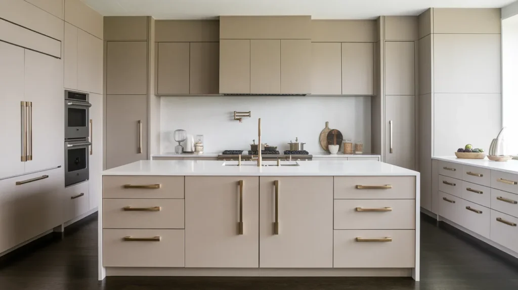 Oversized Pulls on the Kitchen Island Only