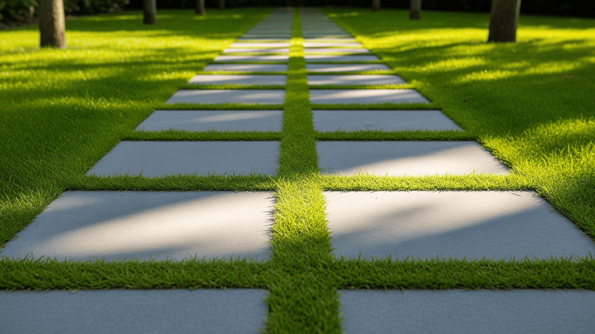 Paver Walkway with Grass In-Between