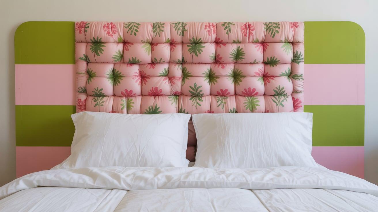 Pink and Green DIY Headboard