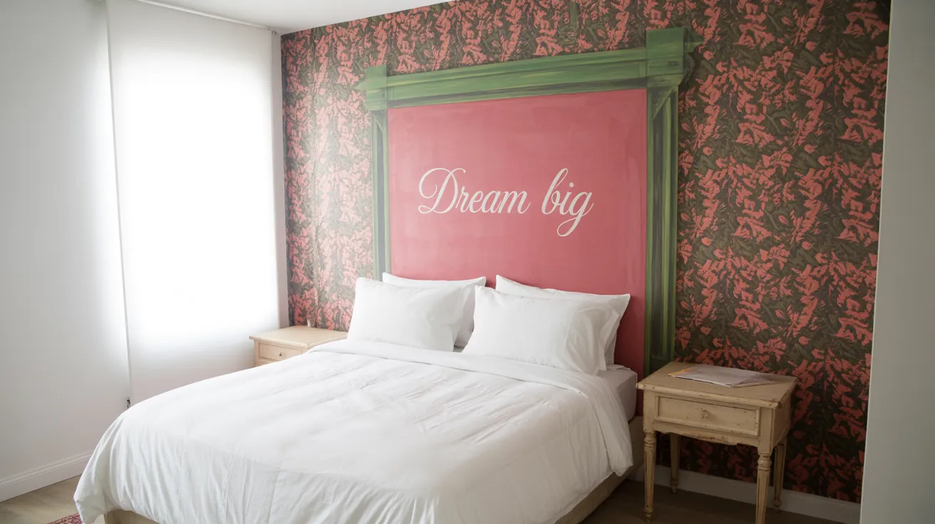Pink and Green Feature Wall