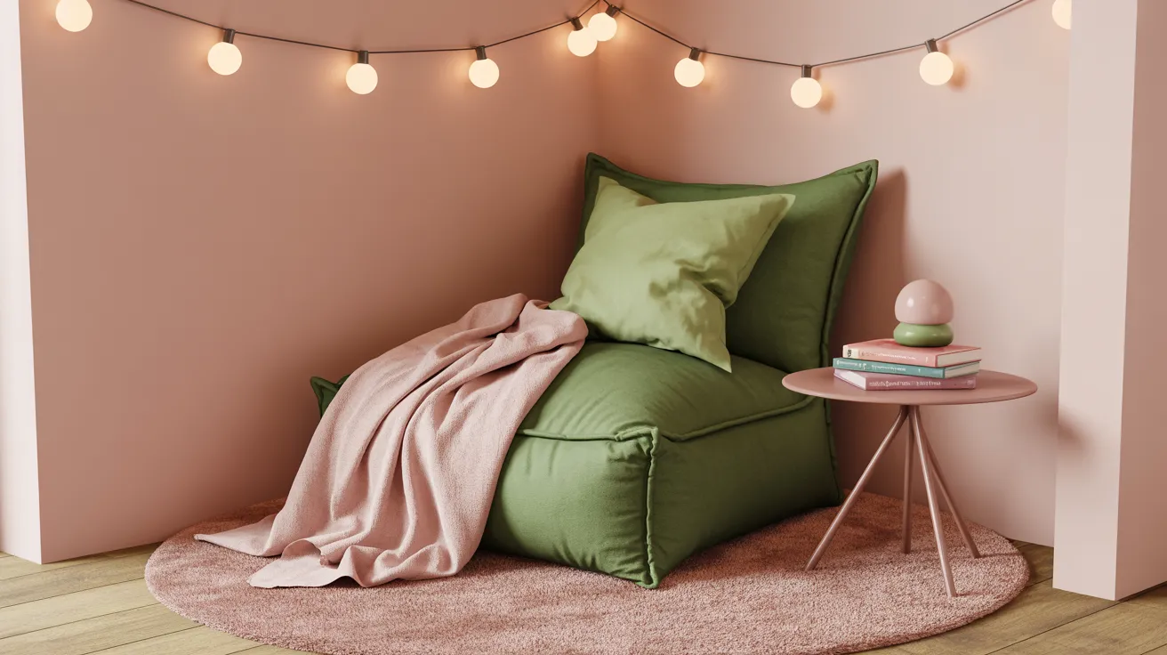 Pink and Green Reading Nook