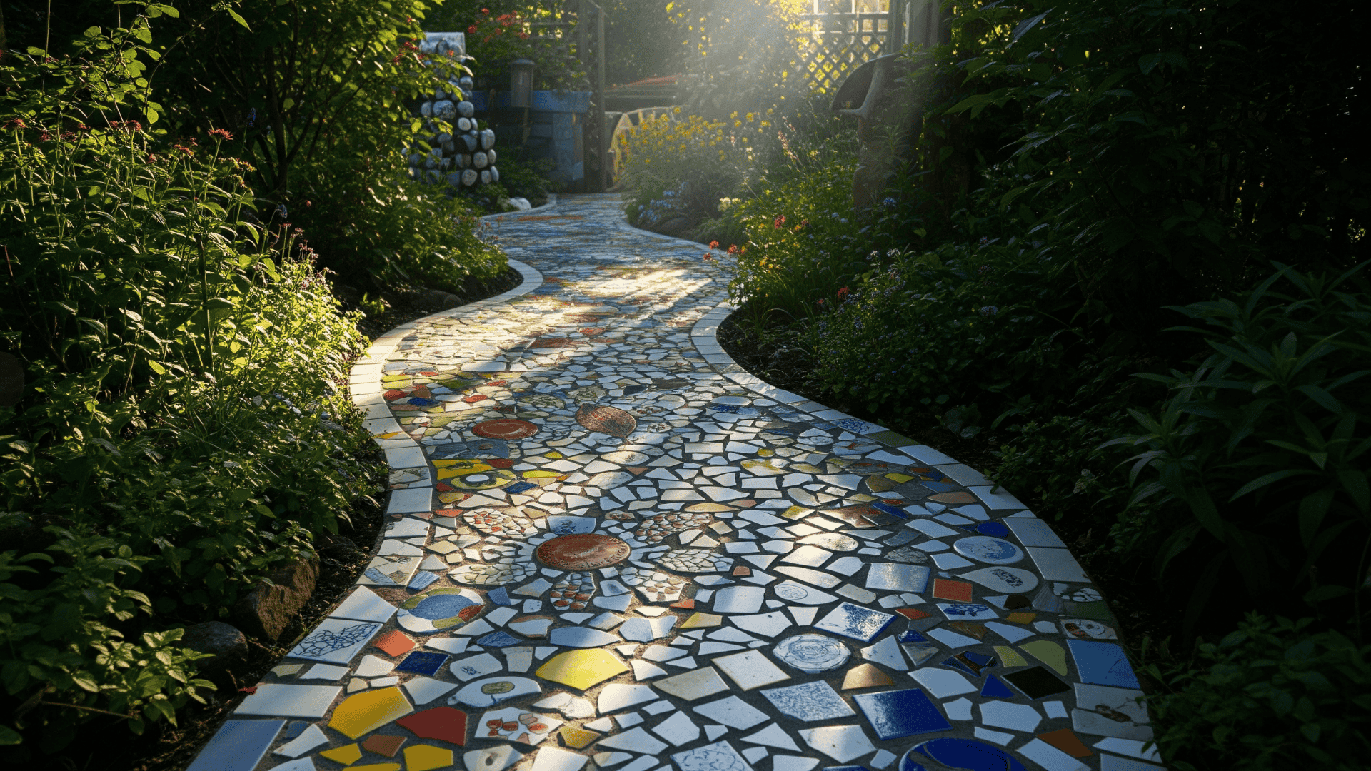 Recycled Tile Pathway