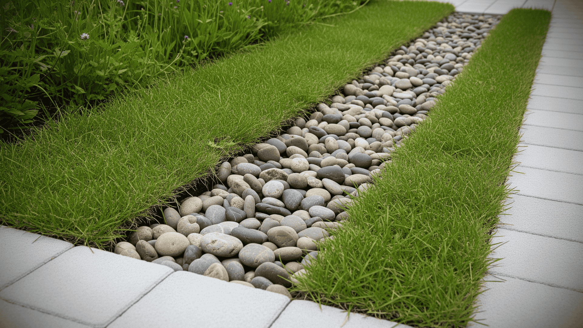 River Rock Strip Walkway