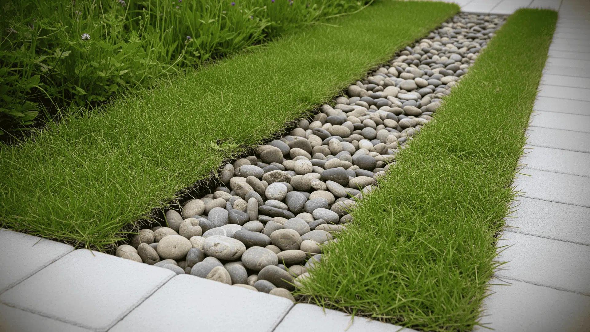 River Rock Strip Walkway