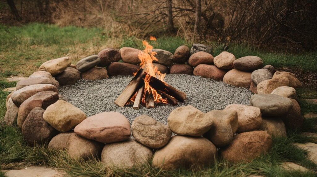 Rock-Edged Fire Pit