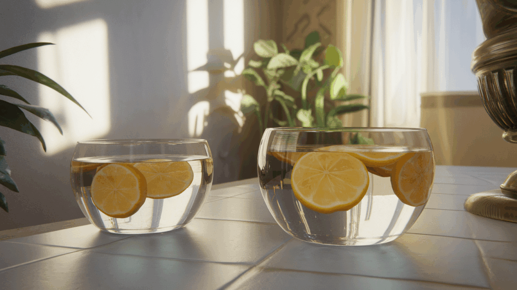 Set out Lemon Water or Lemon Slices