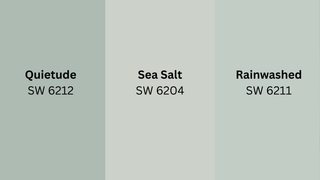 Sherwin-Williams Quietude vs Similar Greens