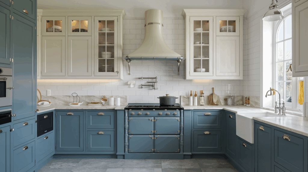 Slate Blue with Bright White Accents