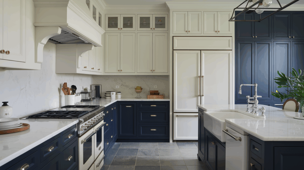 Soft Navy and White