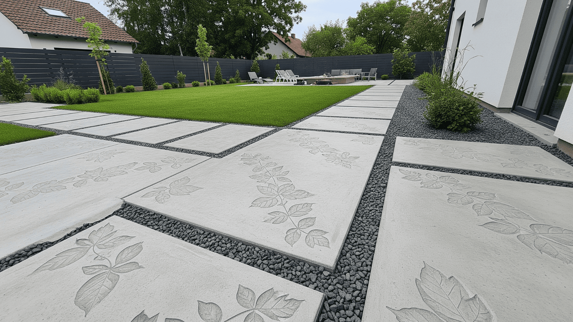 Stenciled Concrete Slabs