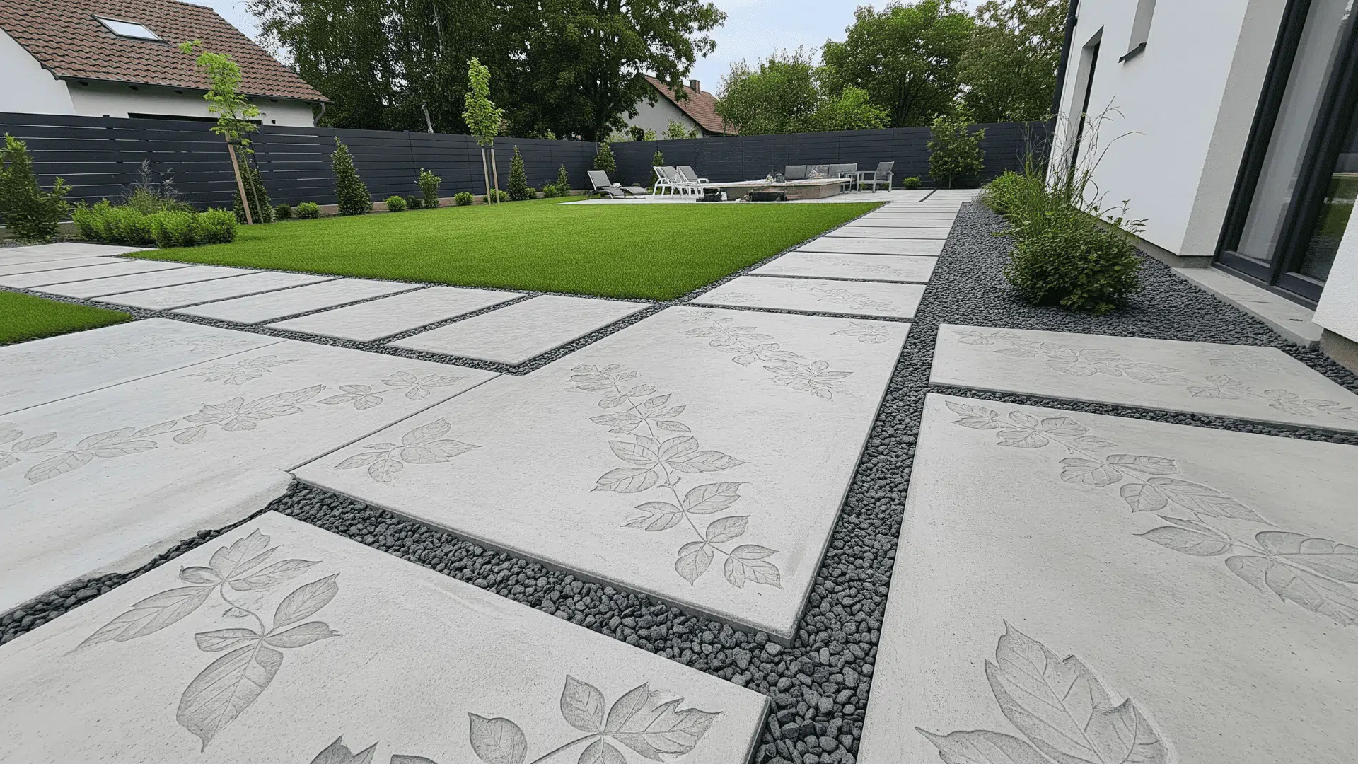 Stenciled Concrete Slabs