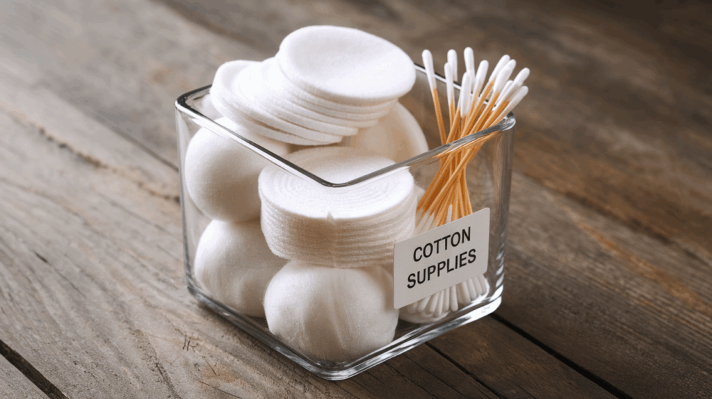 Store Cotton Balls in Clear Containers
