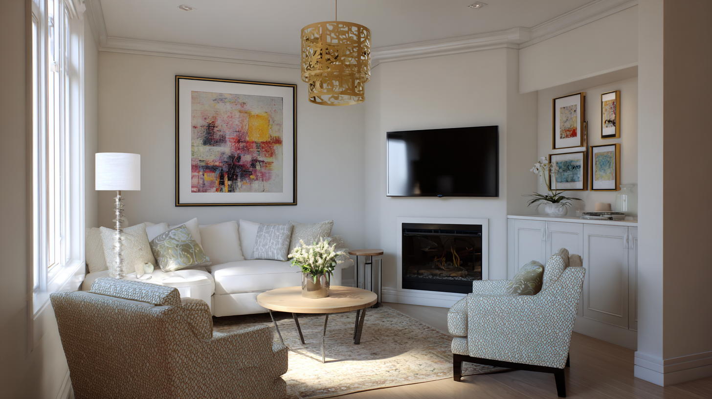 Symmetrical Arrangement with Fireplace Off-Center