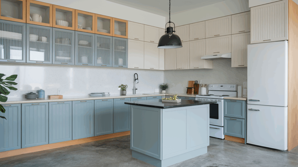 Two-Tone Blue with Gray Accents