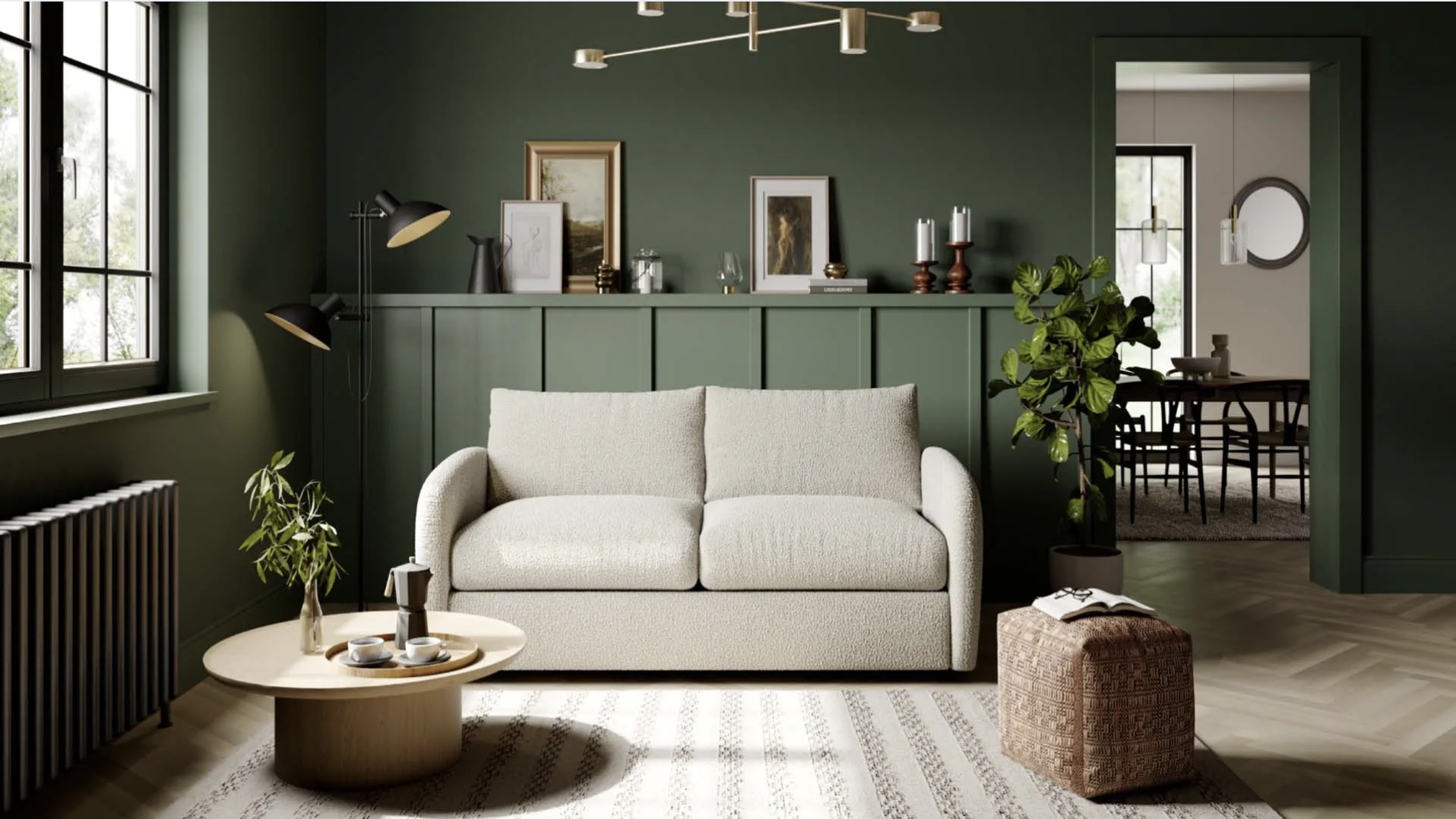 Two-Tone Walls: Green and Cream Combo