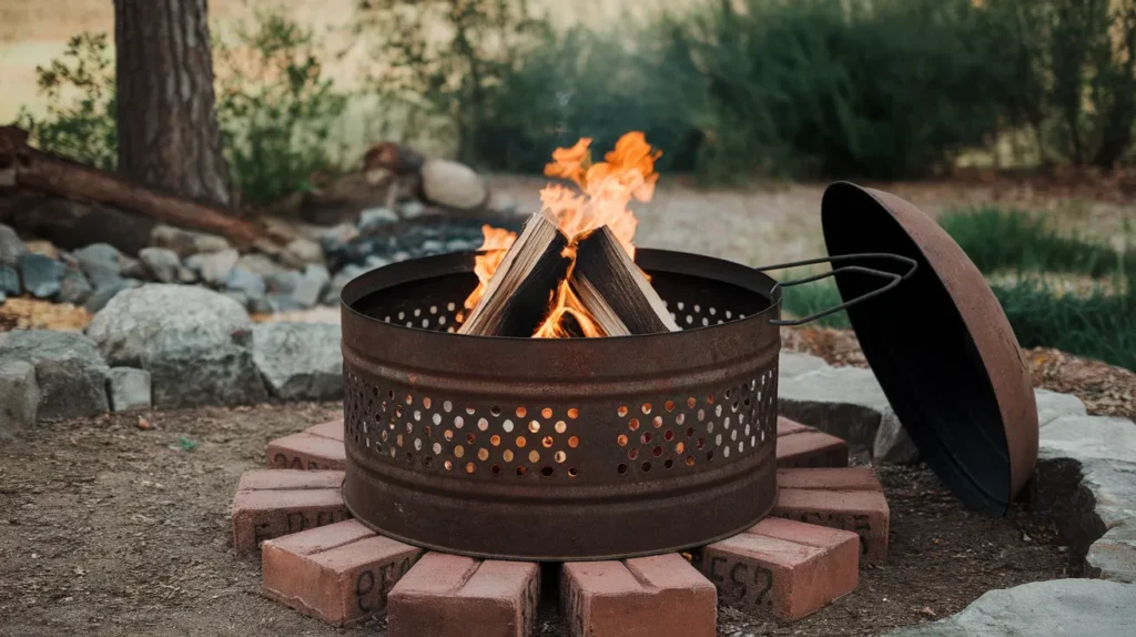 Upcycled Metal Drum Fire Pit