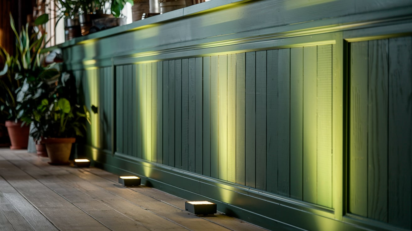 Uplighting on Green Paneling