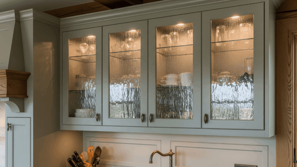Use Distressed Glass in Cabinet Doors
