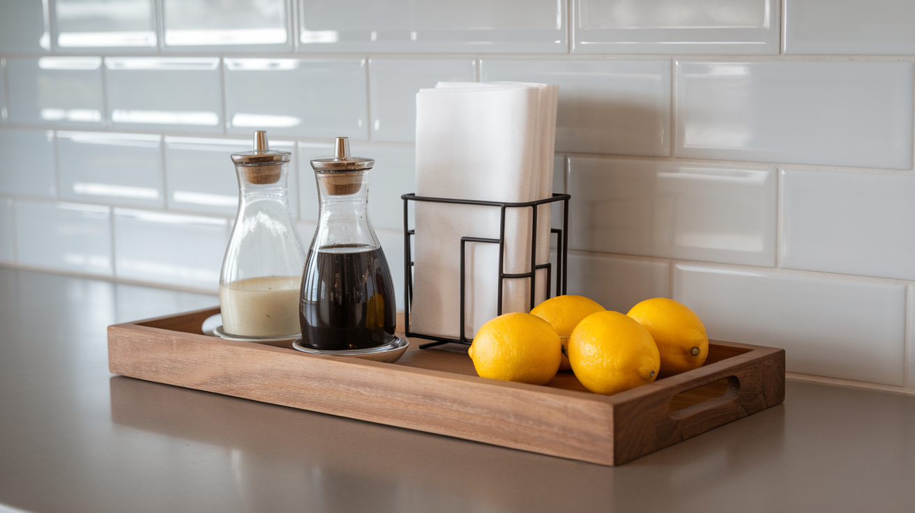 Use a Chic Wooden Tray to Hold Essentials