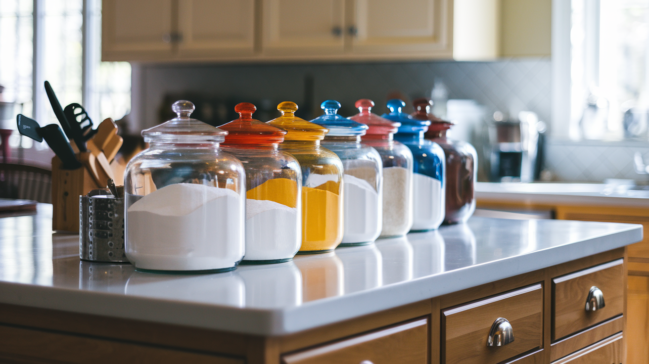 Use a Colorful Jar for Sugar or Flour