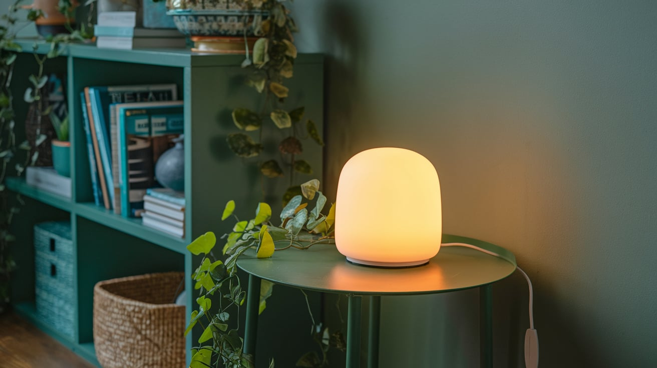 Warm Lamp on Green Accent