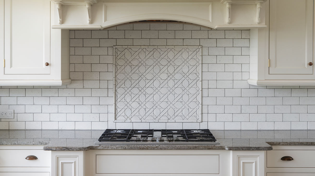 White Subway Tiles with Dark Grout