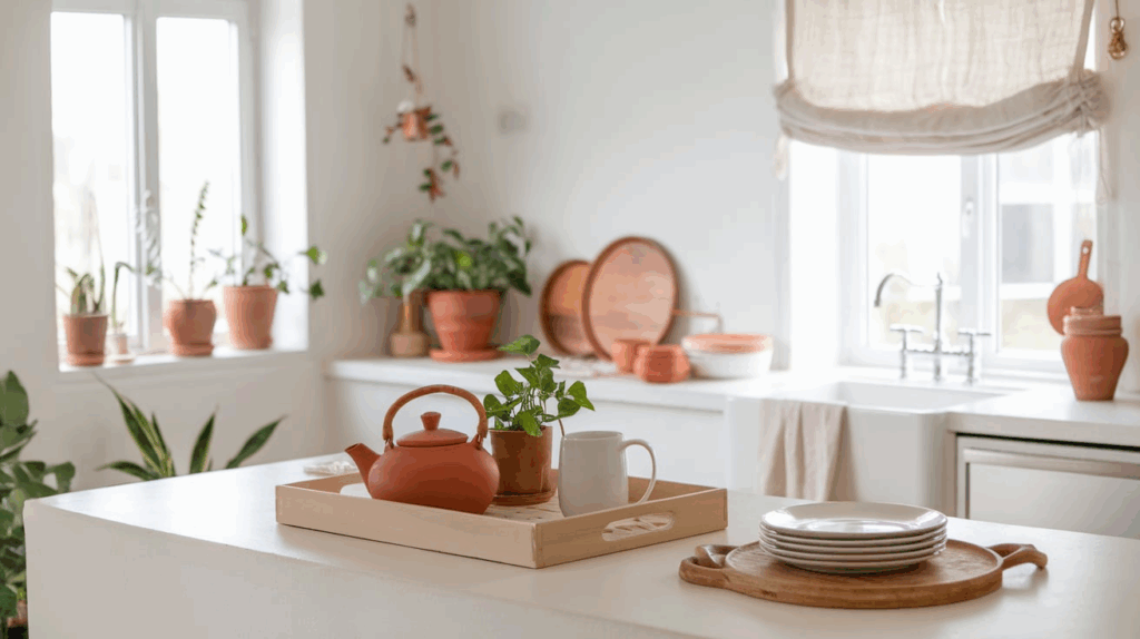 White Walls with Earthy Decor
