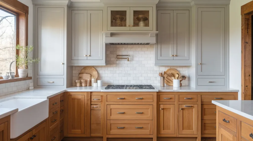 Why Two-Tone Cabinets with Wood Doors Are a Great Choice for Your Home