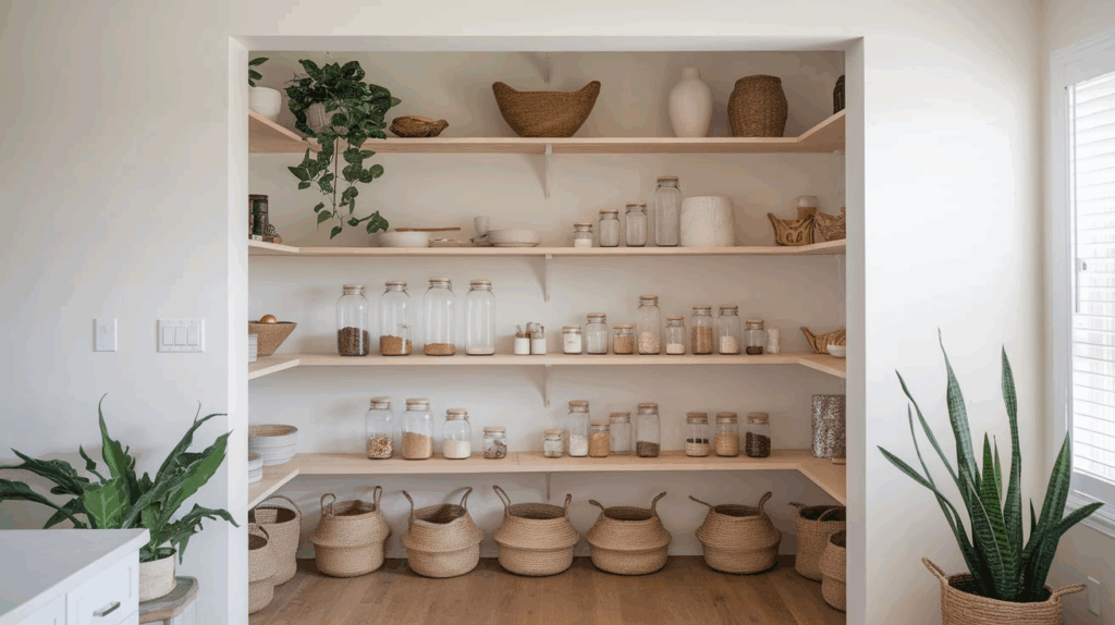 Wooden Open Pantry
