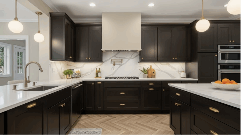 color schemes for kitchens with dark cabinets