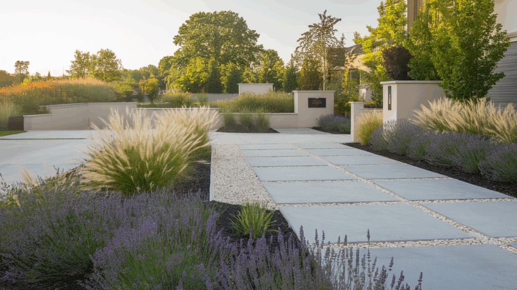 low maintenance driveway landscaping