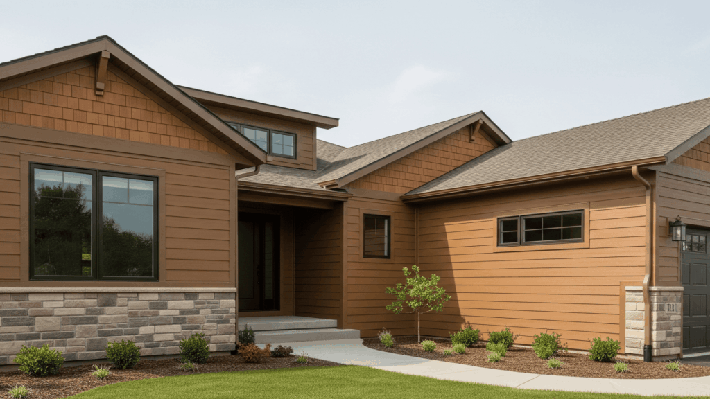 wood grain metal siding