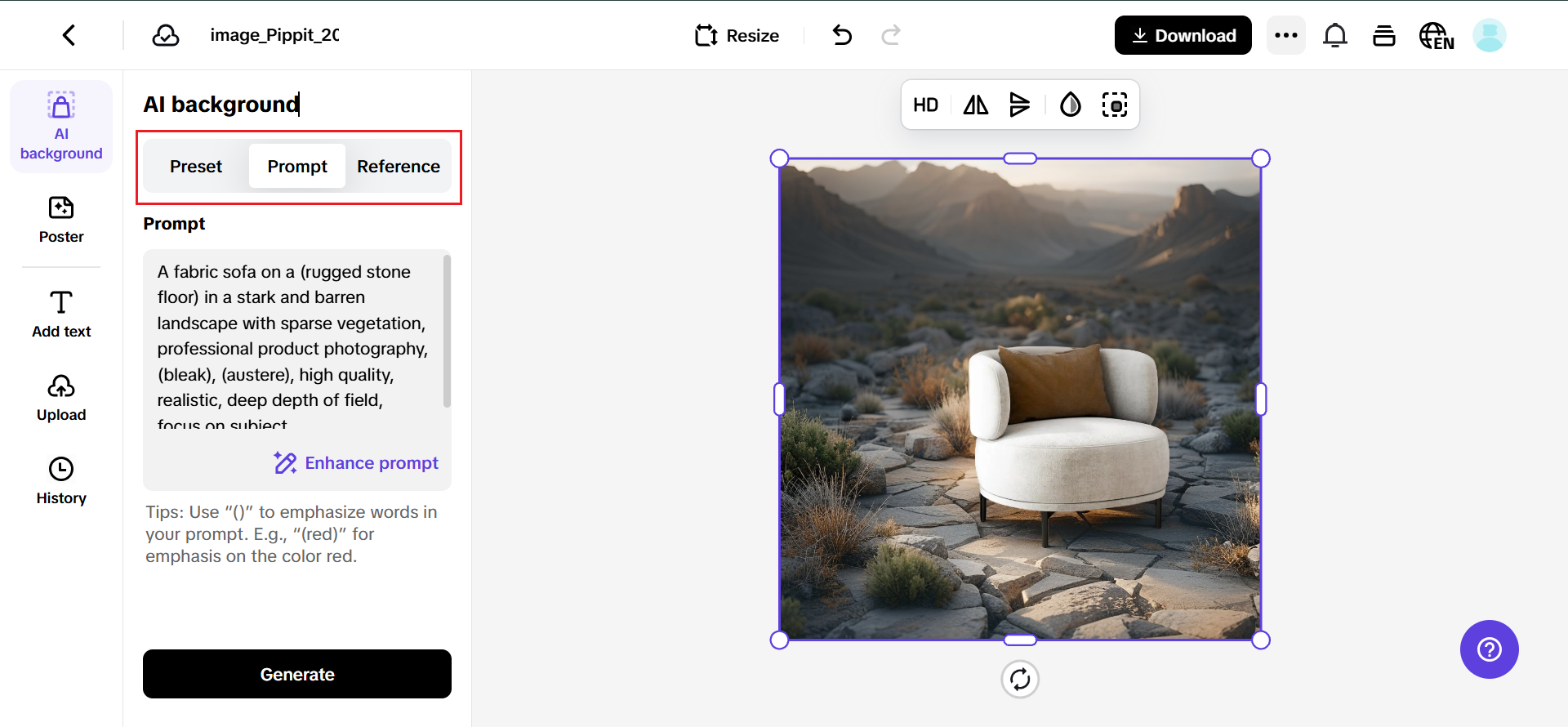 Customize Image Background and Content