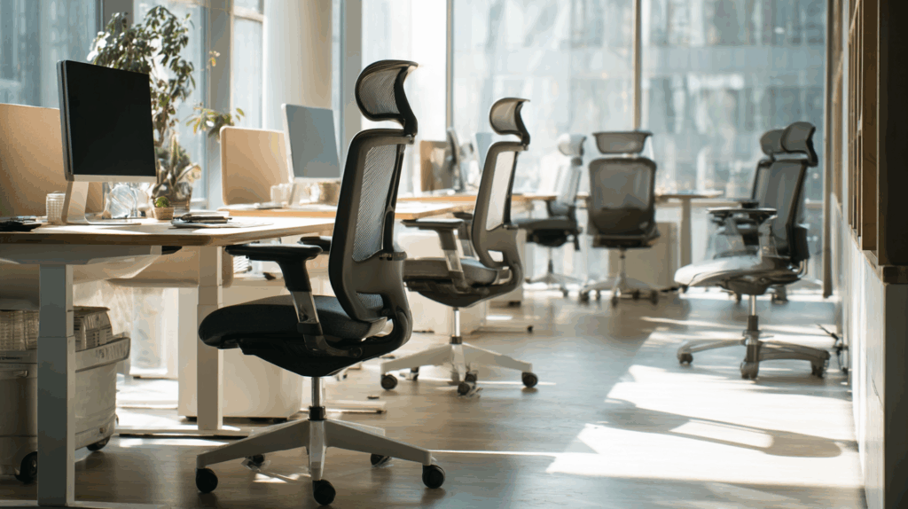 Add ergonomic chairs and adjustable desks