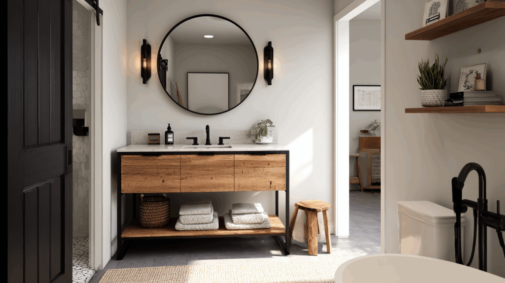 Add a Steel or Iron-Framed Mirror