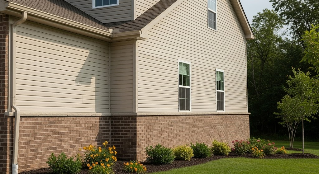 Beige Vinyl with Brown Brick