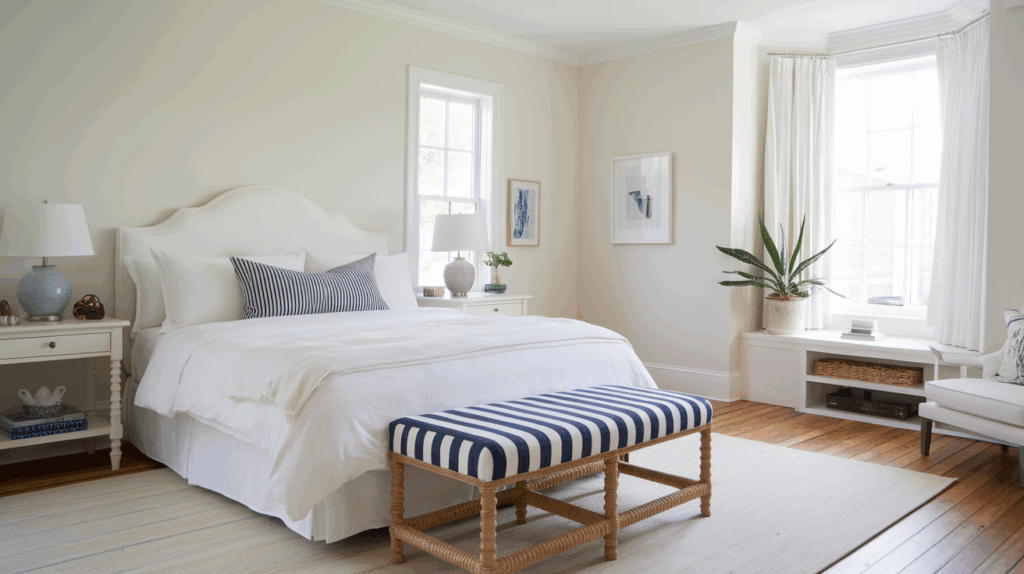 Bench at the Foot with Nautical Stripes