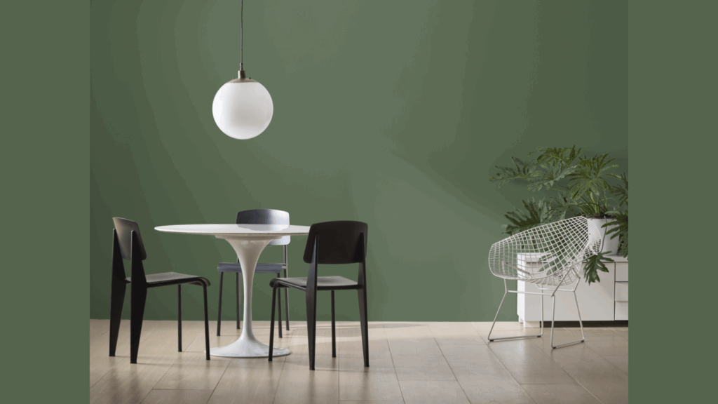 Benjamin Moore Sweet Basil home office
