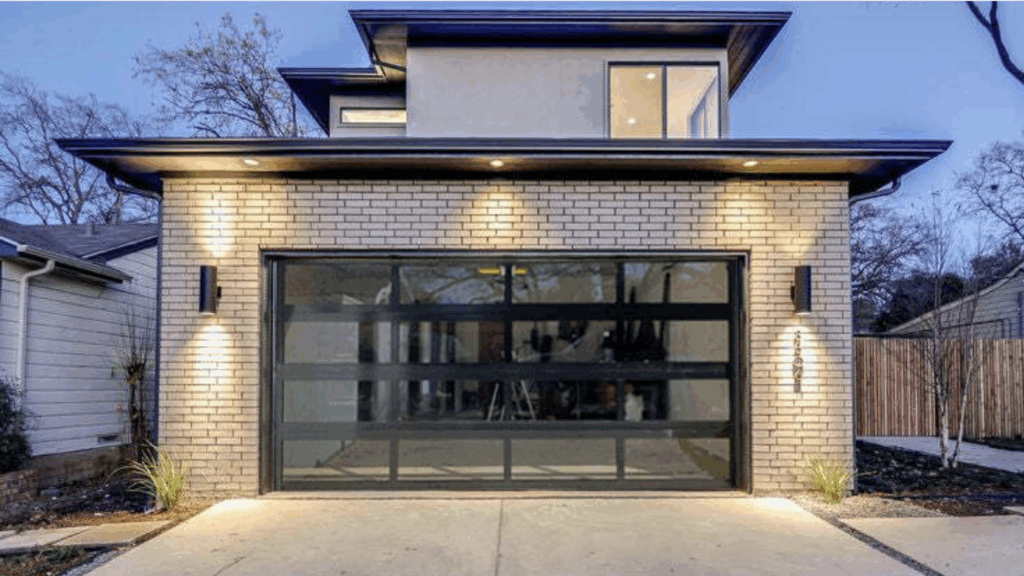 Black-Framed Glass Garage Door