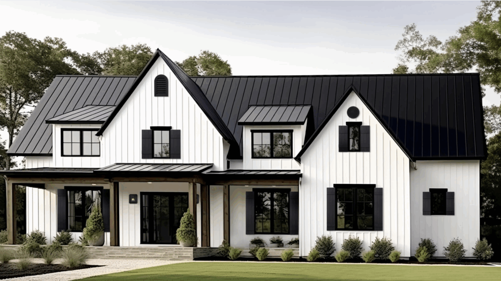 Black Dormers on a Low Roof

