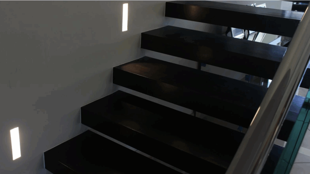 Black Step Lights for Nighttime Glow