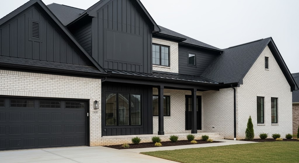 Black Vinyl with White Brick