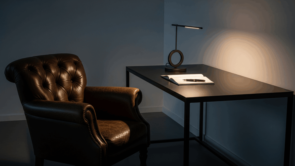 Blend Leather Chairs with Steel Desks

