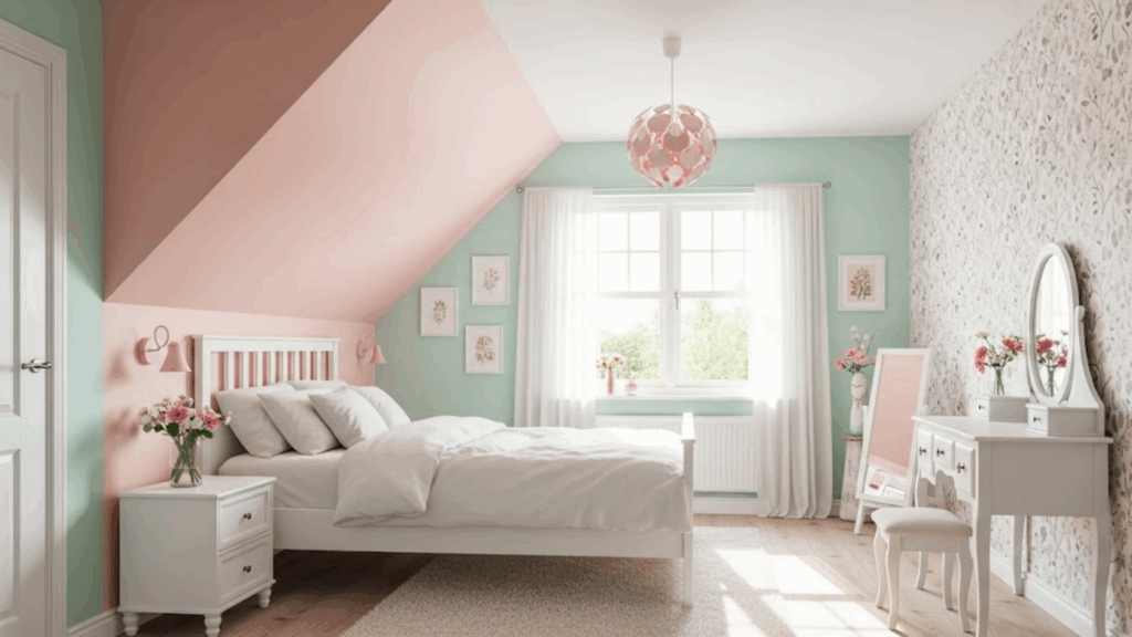 Blush Pink and Mint Green